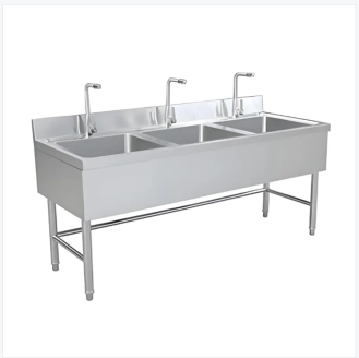 European-style three-pool Sink