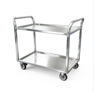 Stainless steel double-layer hand cart