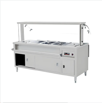 Lnxurious glass cover themal insulation food selling table