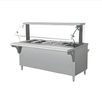 Lnxurious glass cover themal insulation food selling table