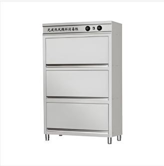 Multi-function three-door cupboard with light wave hot air circulation