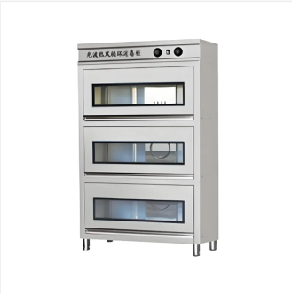 Multi-function three-door cupboard with light wave hot air circulation