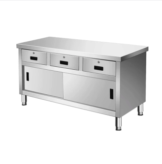 Three-drawer single-pass workbench