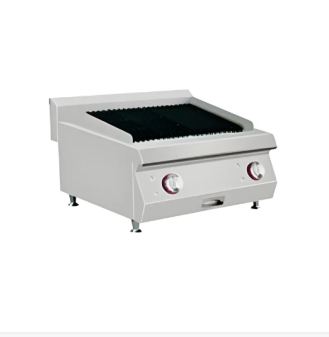 Gas-fueled volcanic stone grill