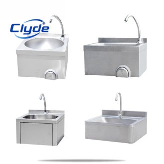 Knee operated wash hand sink