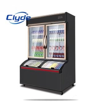 Commercial refrigeration combi freezer display case