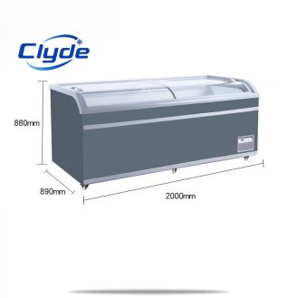 Silver-rimmed Combined island freezer