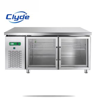 Glass Door Kitchen Stainless Steel Chilled Freeze Work Table