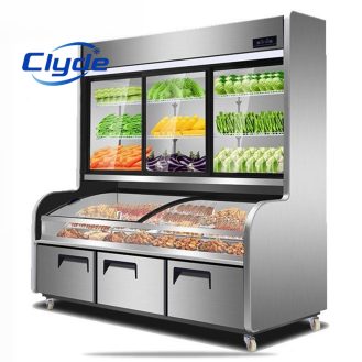 Stainless steel high refrigeration combi freezer display cases