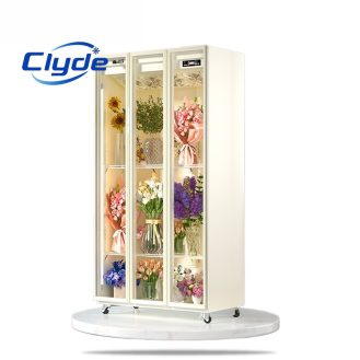 Cream color refrigerator flower display cabinet