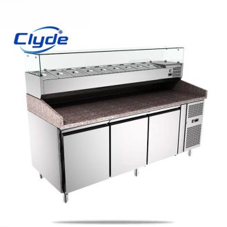 Marble top freezer table Refrigerated pizza