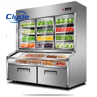 Stainless steel Commercial refrigeration combi freezer display cases